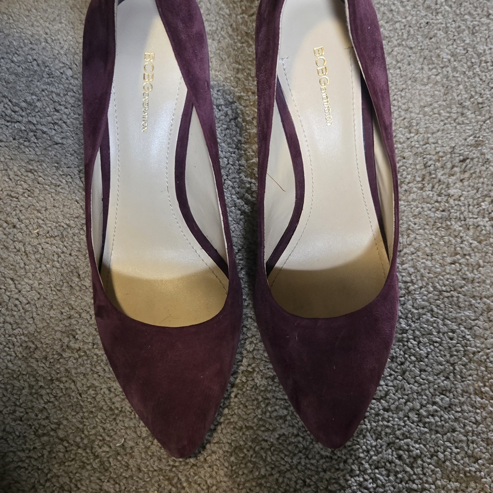 BCBGeneration Suede Purple Heels | SZ 9.5